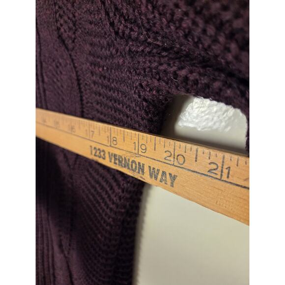 Ted Baker Half Button Mock Neck Knit Sweater Brown Red Undertone Size 2 Small - Picture 12 of 13